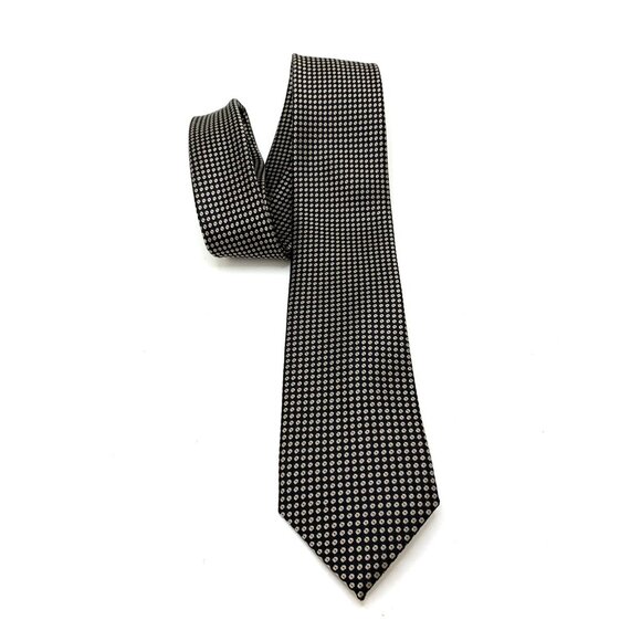 Michael Kors Mens Tie 3.5” W Necktie Black Gold 100% Silk Excellent Condition - Picture 1 of 6